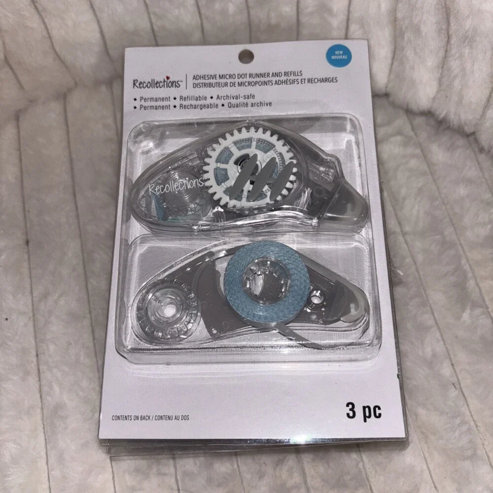 New Lot of 4 Recollections Adhesive Micro Dot Runner & Refills Sets - Permanent